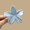 Hawaiian Gradient Ocean Blue Plumeria Acetate Hair Claws Hair Clips For Women Girls Party Ponytail Holder Hair Accessories