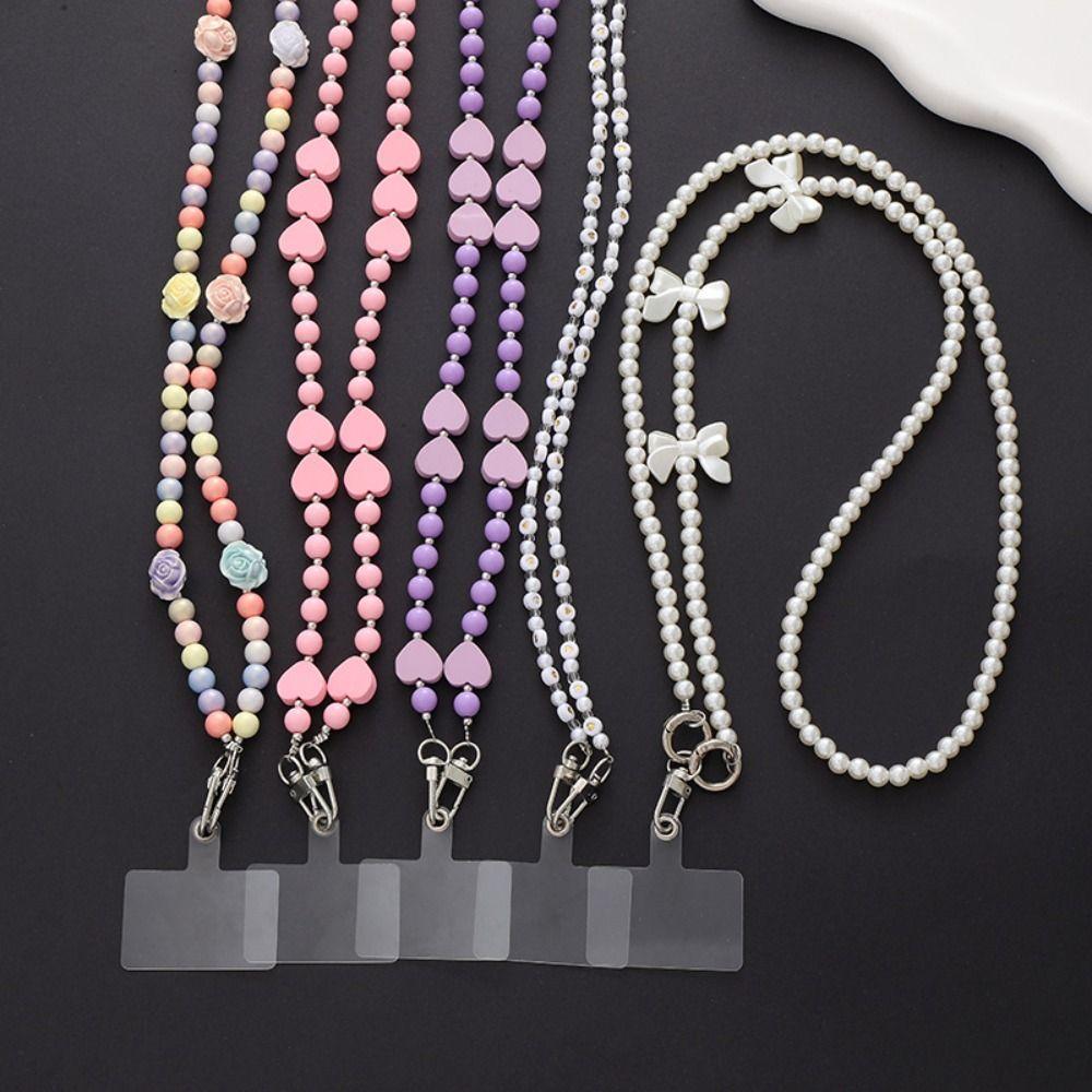 Crossbody Phone Crossbody Chain Beads Anti Theft Phone Strap  Mobile Phone Pendant