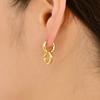 LAYERMOOD 24 Gold Double ring Earring -silver925