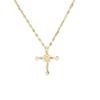 Минималистичное женское колье-крест из стерлингового серебра 925 пробы с золотым покрытием - Элегантный французский дизайн