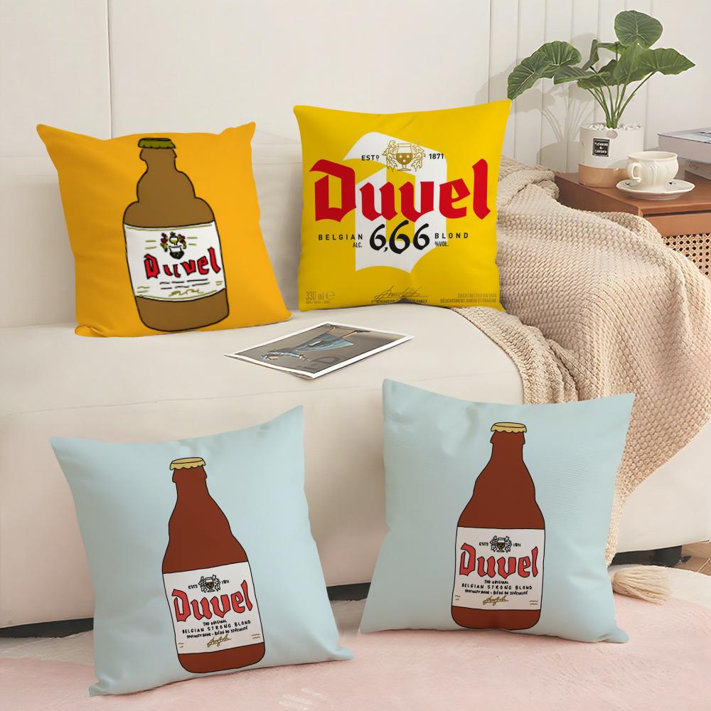 Крутая Наволочка на Подушку Пива D-Duvel Короткий Плюш Двусторонняя Печать Квадратные Наволочки для Подушки-Пледа Декор Подушек на Диван Домашний