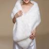 Gown Shawl Soft Textured Plush Warm Scarf Evening Dress Cheongsam White Plush
