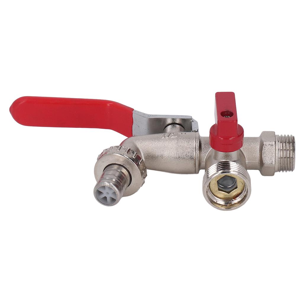 Double Valve Faucet 1 In 2 Out Washing Machine Hose Ball Valve Zinc Alloy Garden Accessories