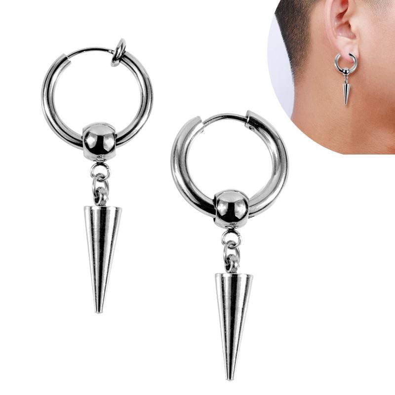 Titanium Steel Earrings Sharp Cone Trendless Ear Pierced Ear And Earrings