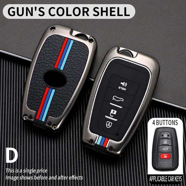 Car Key Case for Toyota Prius Camry Corolla C-HR CHR RAV4 Prado Izoa Levin Avalon 20 18 2019 2020 Zinc Shell Cover