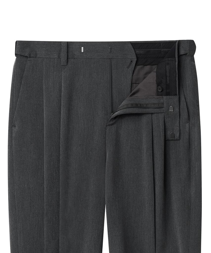 MUSINSA STANDARD Super Wide Hidden Banding Crop Slacks [Medium Gray]