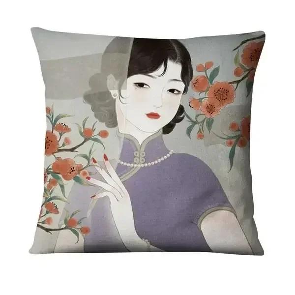 Neoclassical Girl Art Print Decorative Throw Pillow Cover Home Decor Bedroom Room Living Room Sofa Cushion Cover