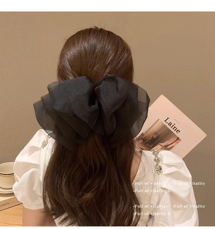 Большая шелковая заколка-бантик - корейский конский хвост и аксессуар для верхней заколки