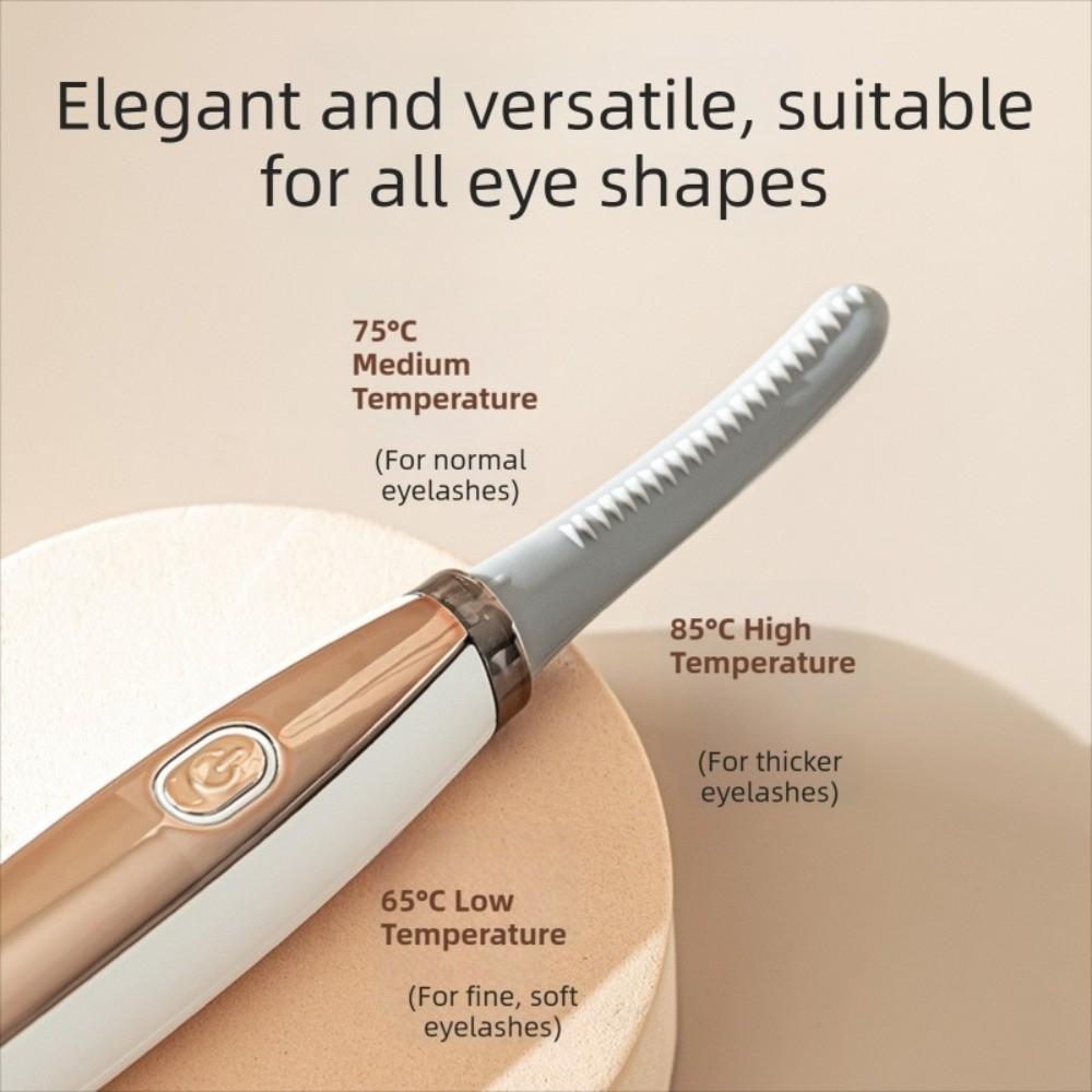 USB Port Rechargeable Heated Eyelash Curler Portable, Eyelash Curling Machine for All Eye Shapes