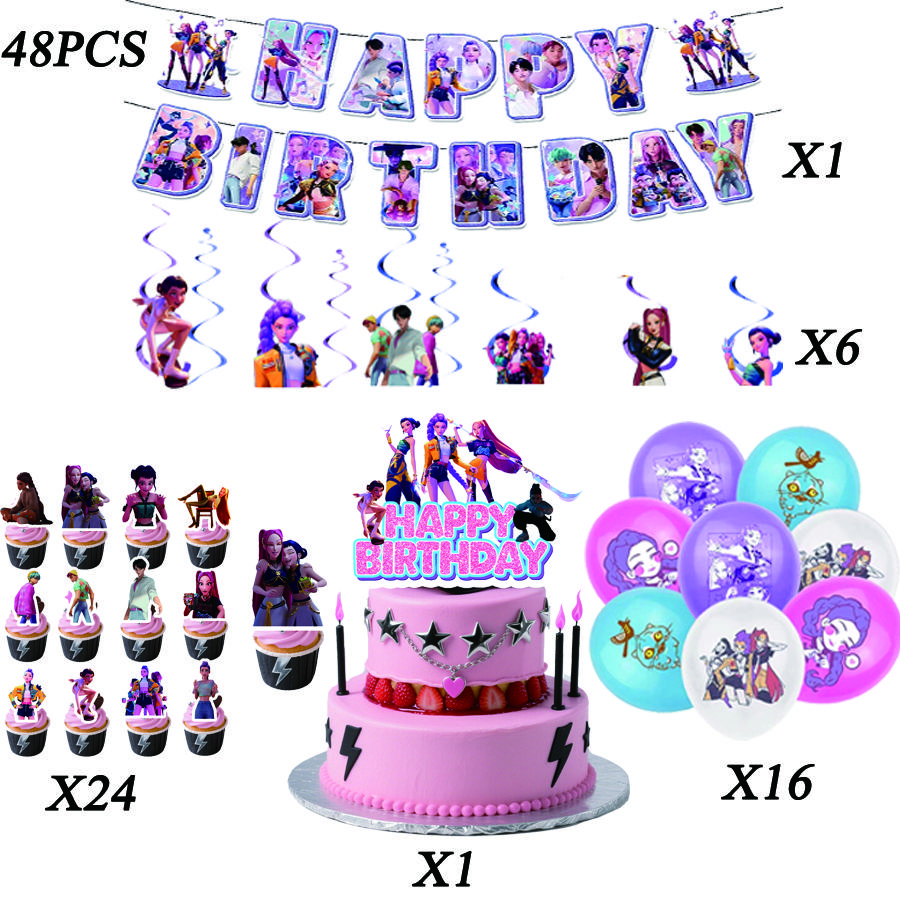 Demon Hunting Team Disposable Tableware Tablecloth Gift Bag Birthday Party Decoration Supply Classroom Reward Prize Fun Toy Gift