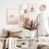 Modern Terracotta Boho Sun Moon Plants Posters Geometric Canvas Painting Wall Art Pictures for Living Room Home Interior Decor