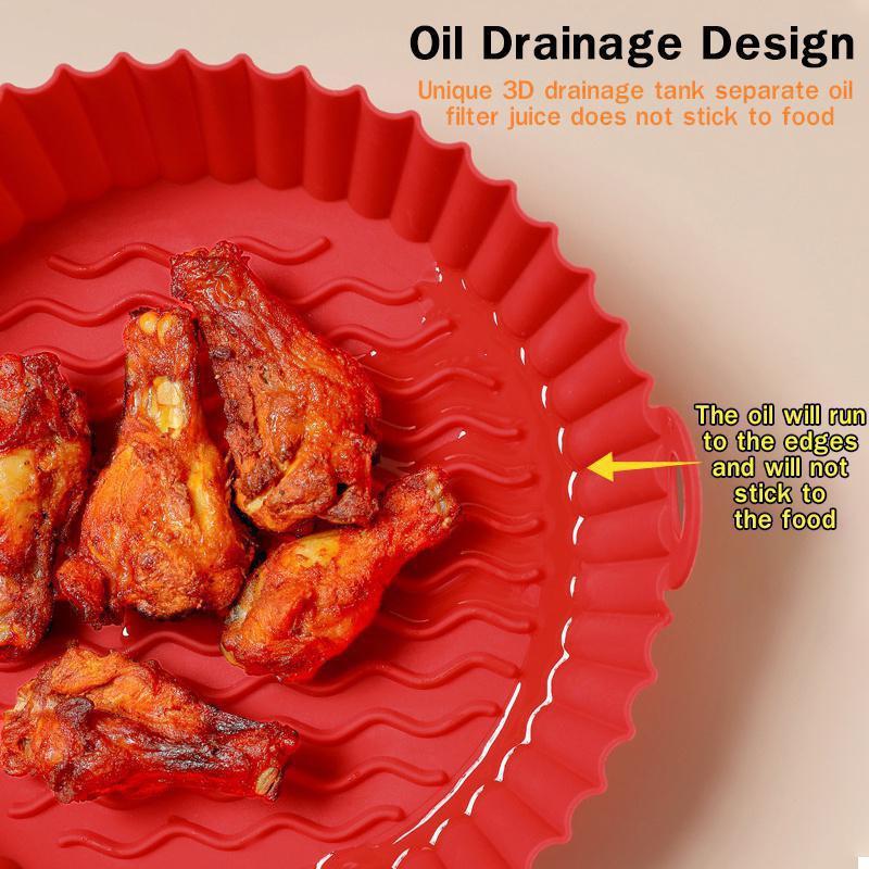Air Fryer Silicone Pad Microwave Baking Tray Pizza Grill Pan Silicone Mat Reusable Air Fryer Liner Pot Airfryer Accessories