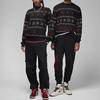 Jordan Essentials Holiday с логотипом и принтом на флисовой подкладке, повседневная толстовка с длинными рукавами, мужские топы, черные FD7464-010