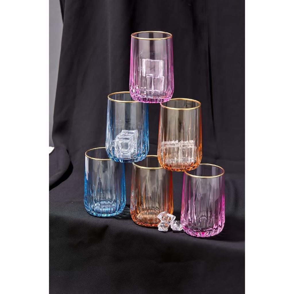 6 позолоченных стаканов для кофе Nova, цветной презентационный стакан для безалкогольных напитков 100cc