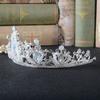 New Bridal Jewelry Exquisite Handmade White Diamond Round Crown Wedding Supplies Alloy Rhinestone Tiara
