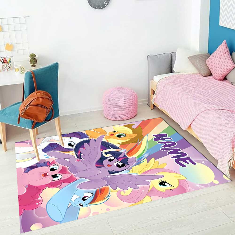 Little Pony (18) Customize your name rug, office chair cushion, home bedroom living room gift.