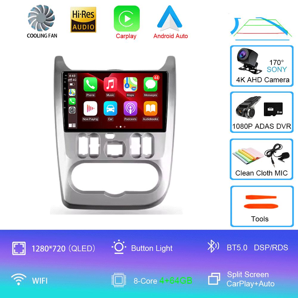 Android 14 для Renault Logan Sandero для Dacia Duster 2009 - 2017 Автомобильный мультимедиа Навигация стерео Нет 2din 2 din
