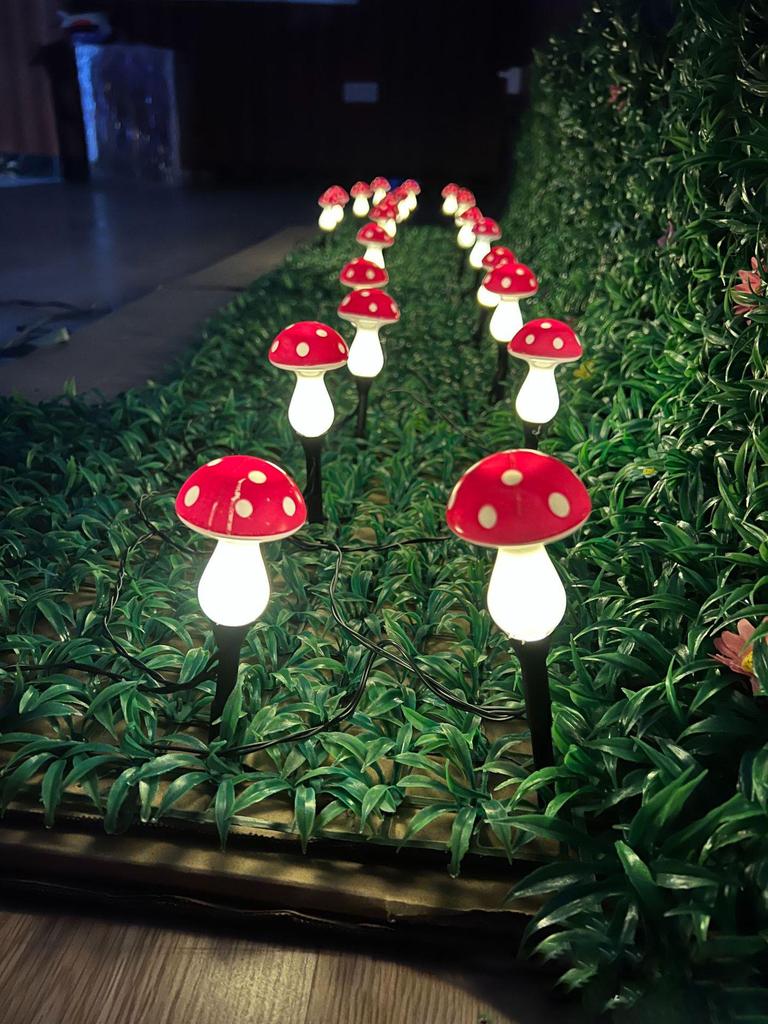 Солнечные гирлянды в виде грибов: Уличный садовый декоративный светодиод для Рождества и праздников