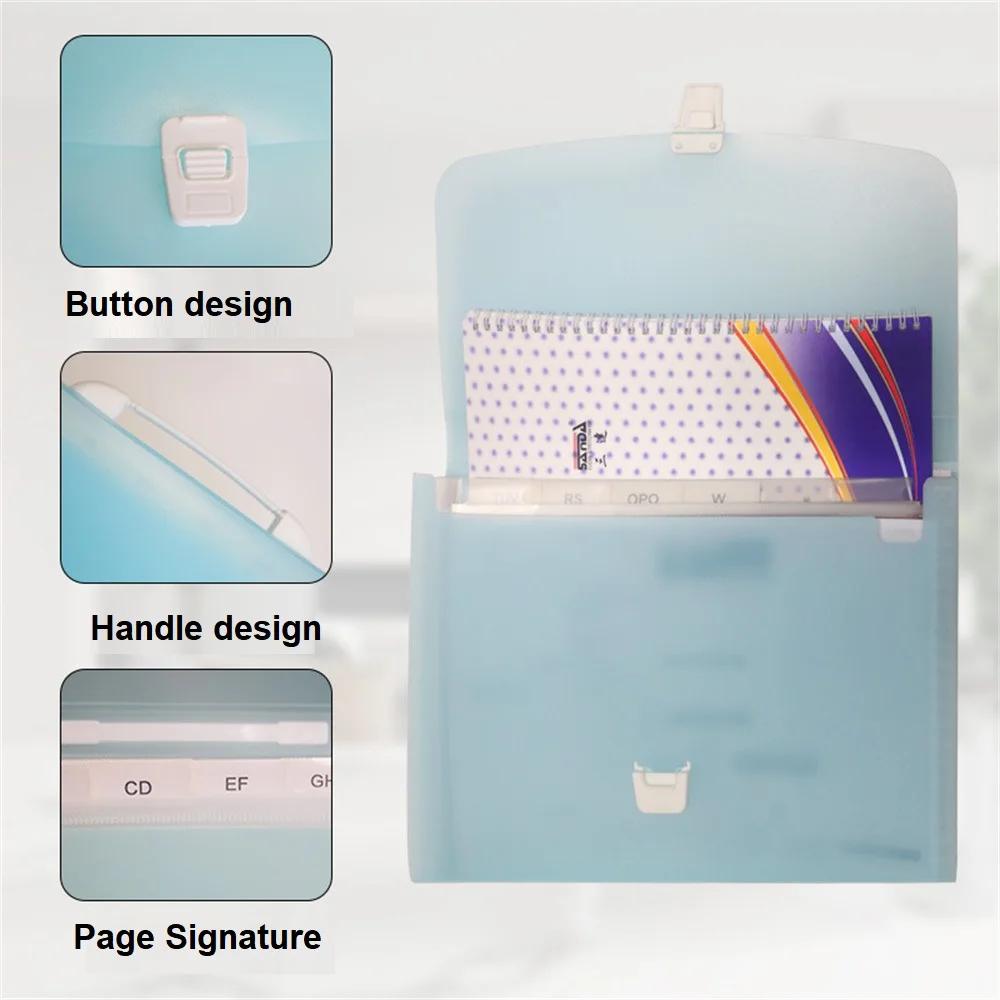 A4 Multi-Layer Folder File Bag Candy Color Five Grid Organ Bags Large Capacity Korean Simple Office School Supplies Stationery