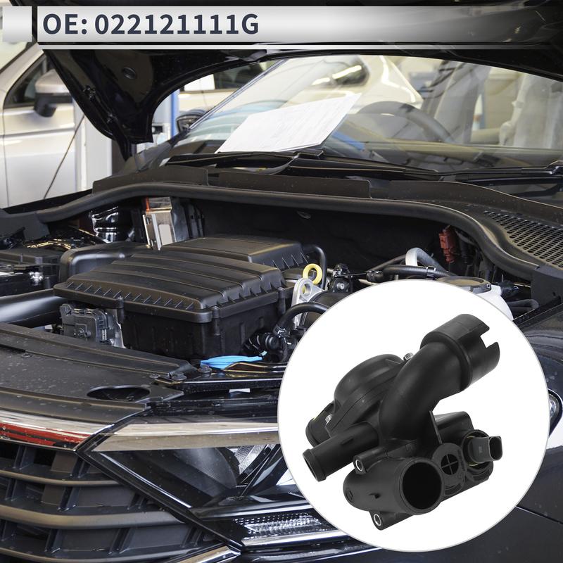 X Autohaux Engine Coolant Thermostat Housing Assembly for Volkswagen Touareg 2004-2006