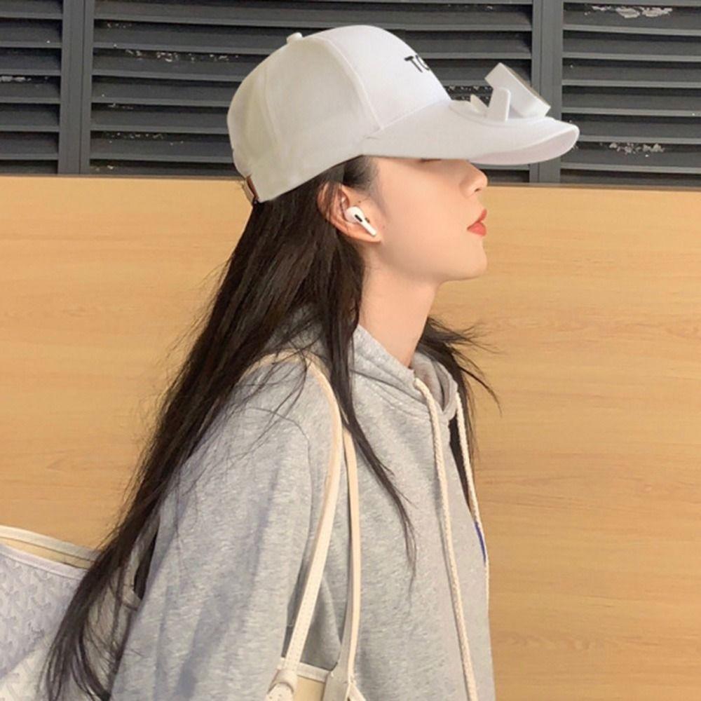 Strong Wind Sunhat with Cooling Fan Korea Style Summer Sun Cap Wide Brim Baseball Cap  Outdoor