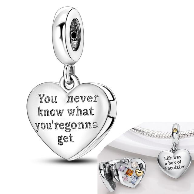 925 Sterling Silver Colorful Love Heart Shape Charm Beads Lover Girl Boy Dangle Fit Bracelet Necklace Jewelry Marking