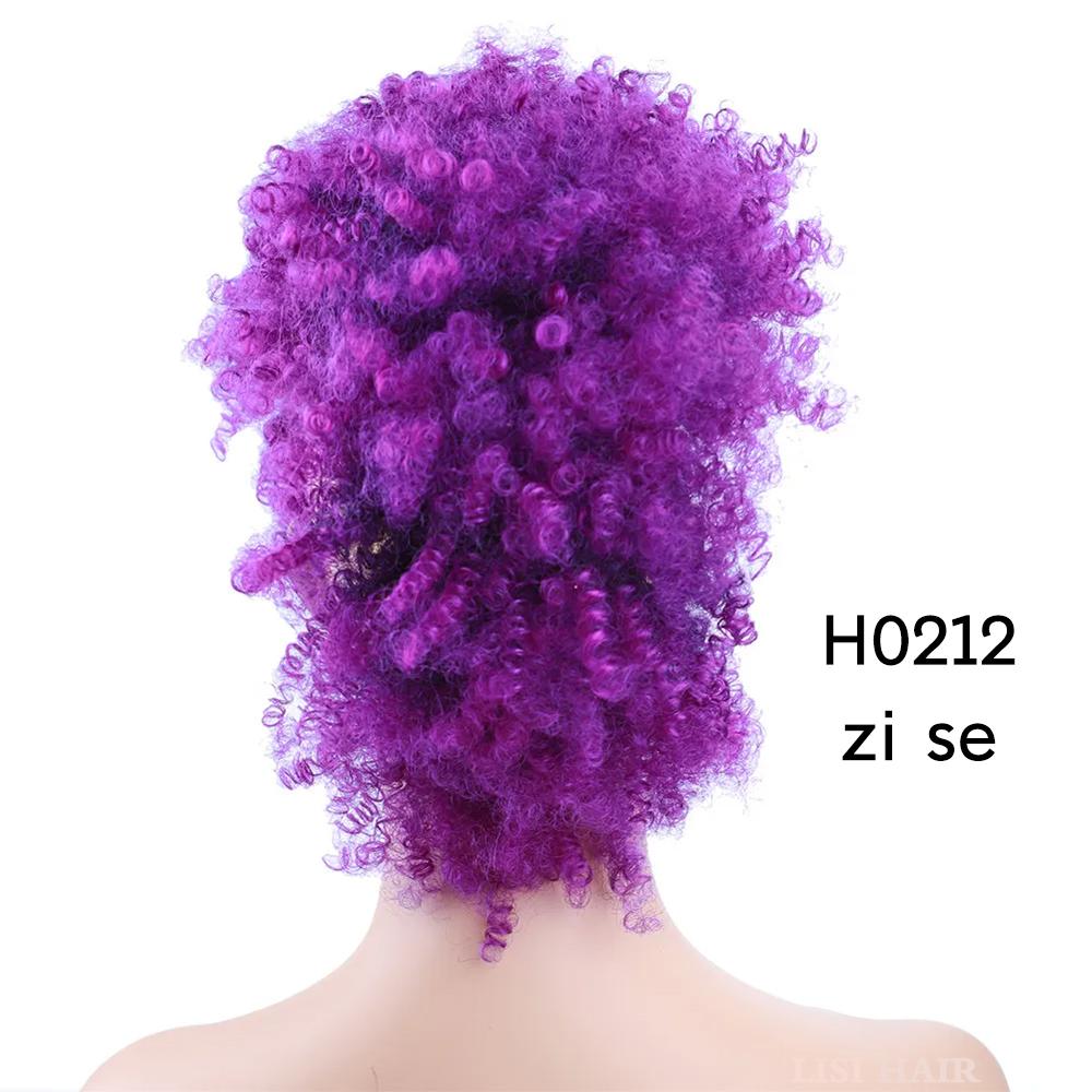 MISSQUEEN Синтетический высокий пышный афро вьющийся короткий парик со средней частью на заколках для наращивания волос Шиньоны для женщин