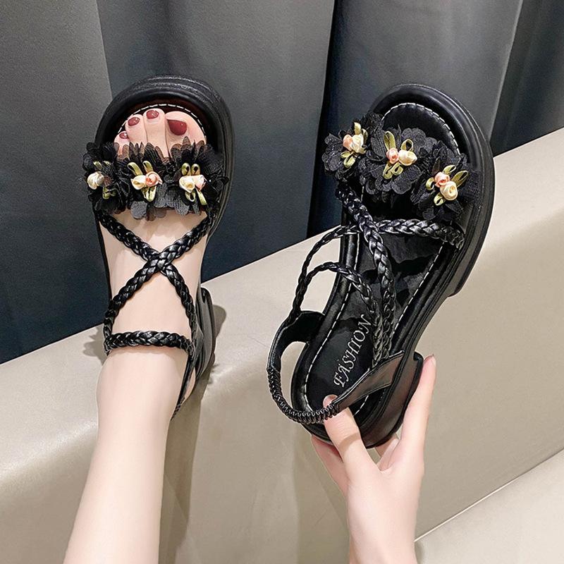 Sandals Women's New Summer Wear Exquisite Beauty with Skirt Flower Platform High-heeled Sandals