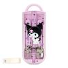 Sanrio Lunch Trio Set with Sliding 073628 Relief, Kuromi, Case, Antibacterial,