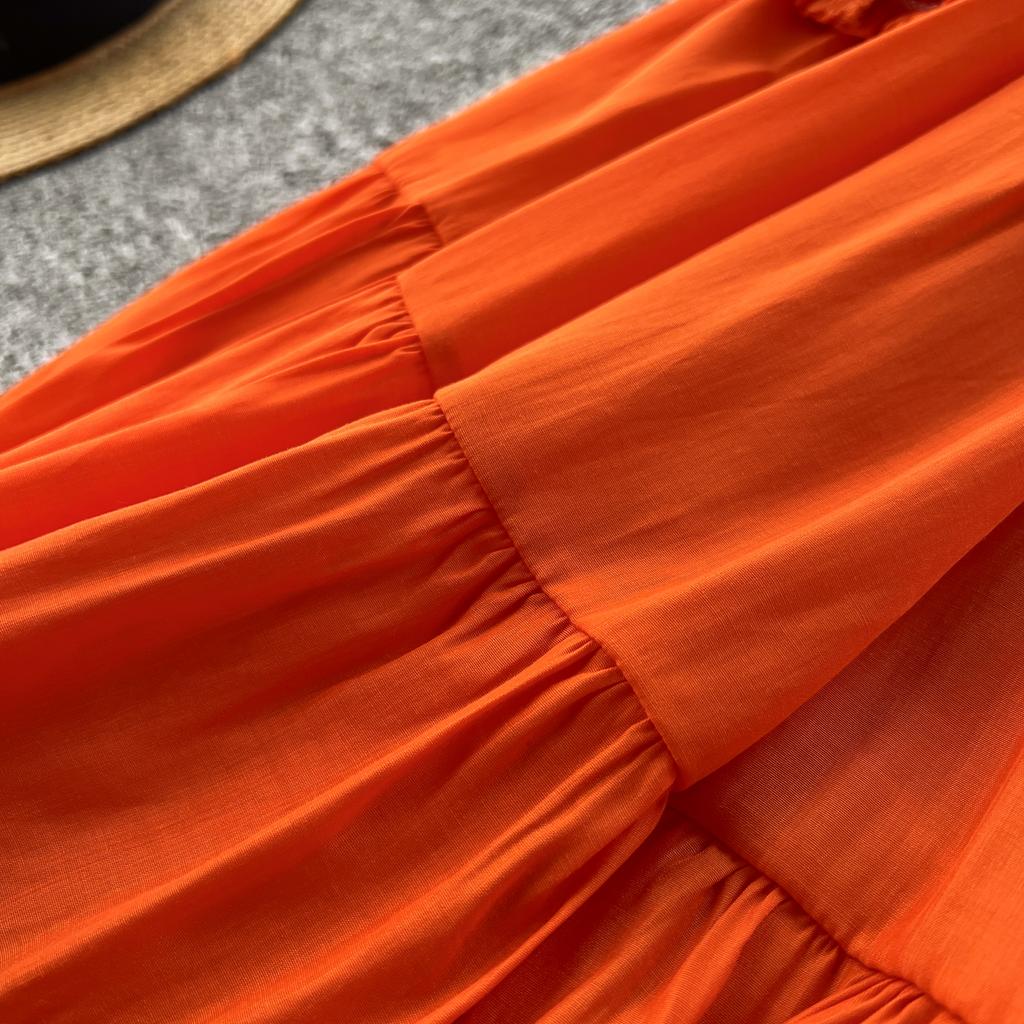 Французское винтажное макси-платье для женщин с воротником-стойкой и рукавами-фонариками на шнуровке, женские элегантные платья А-силуэта, весна-осень