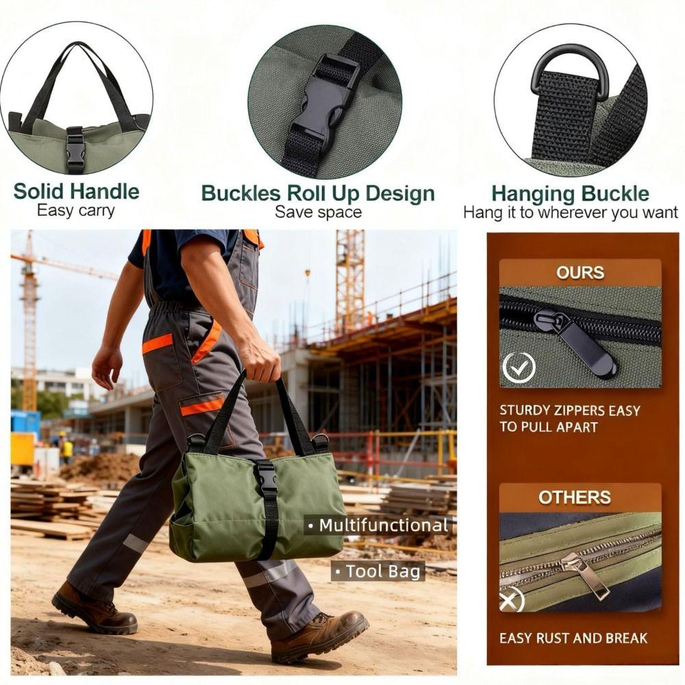 Waterproof Toolkit Storage Bag Heavy Duty Tool Pouch Tool Organizer For Electricians Repairman
