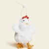 Rubber Plush Chicken Keychain Simulation Egg-laying Animal Key Holder Hens Key Ring  Release Stress
