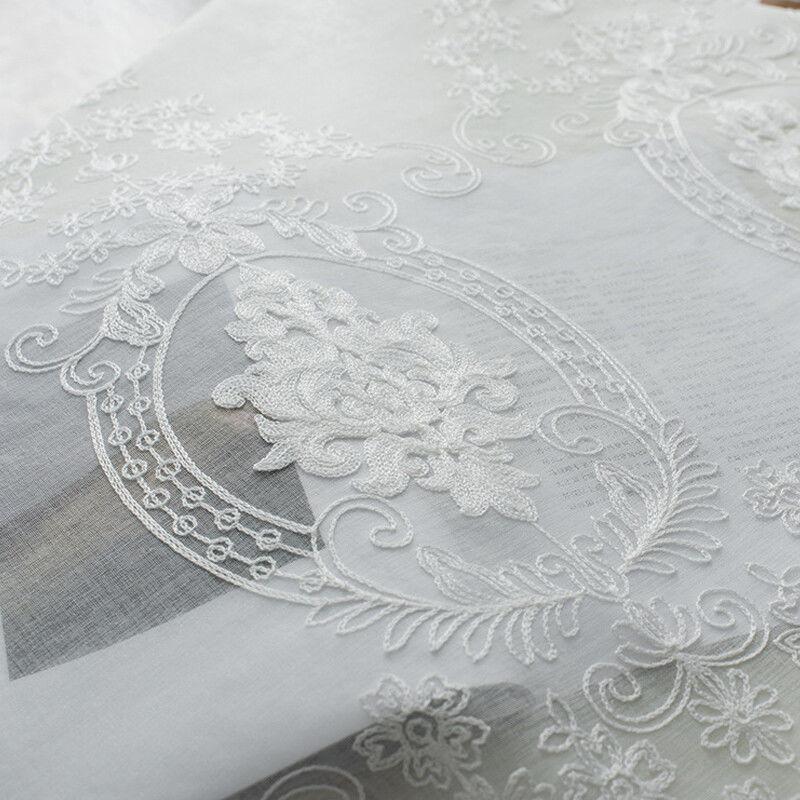 Современный экран для окна, занавеска для балкона, белая занавеска для перегородки, гостиная, спальня, эркер, полузатемняющая вышитая экран для окна