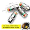4PCS Car Tire Pressure Caps Tire Valve Cap with Pressure Indicator Tyre Pressure Monitor Valve Caps Air Alert Auto Accessories Tire Chucks 1