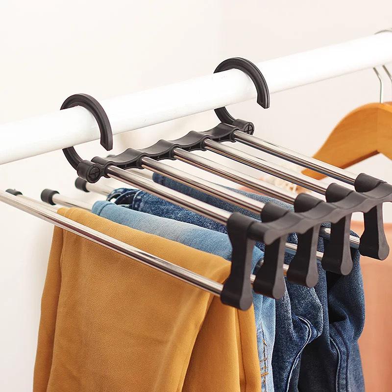 Telescopic Multi-layer Pants Hanger - Folding Magic Clips for Wardrobe Storage