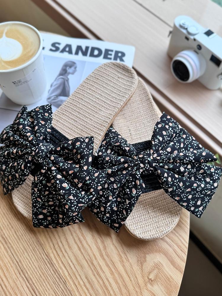 Fashion Shoes Women Ladies' Slippers Butterfly-Knot Soft Massage Rubber Floral Slides Butterfly-knot  Shoes Women Butterfly-Knot Ladies