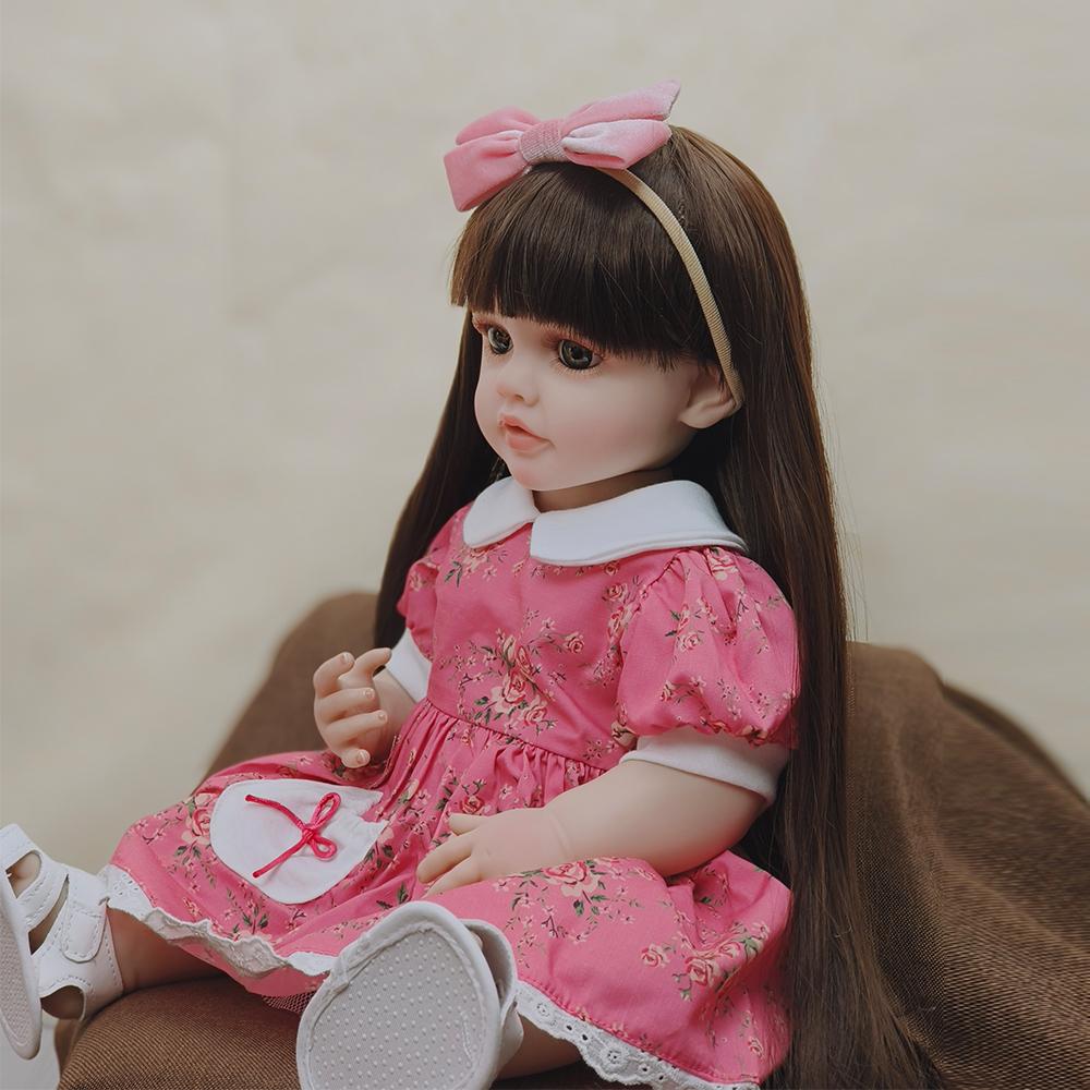 55 см мягкая силиконовая виниловая игрушка для всего тела, кукла Reborn для маленьких девочек, Бетти, реалистичный парик для новорожденного, подарки для детей, игрушки