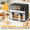 Double-Chamber Air Fryer with Viewing Window, 10 Cooking Programs, Oil-Free Fryer, Hot Air Oven with Touchscreen, Max 200℃