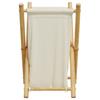 Laundry Basket - vidaXL - Bamboo - Cream White - Contemporary Design - Foldable