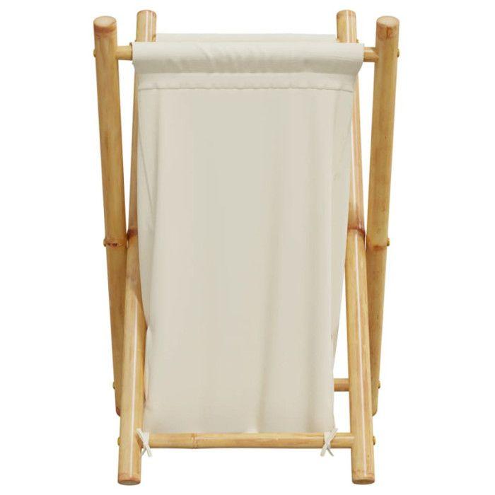 Laundry Basket - vidaXL - Bamboo - Cream White - Contemporary Design - Foldable