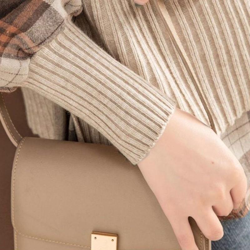 Клетчатая рубашка, вязаный жилет, комплект из двух предметов, женский весенне-осенний корейский вариант, тонкий