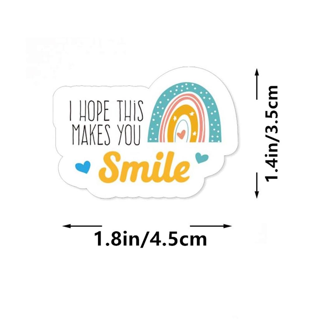 500 Stickers/roll, I Hope This Will Make You Smile, Decorative Stickers, Rainbow Stickers, Thank You Stickers, Party Decorations, Commercial Stickers