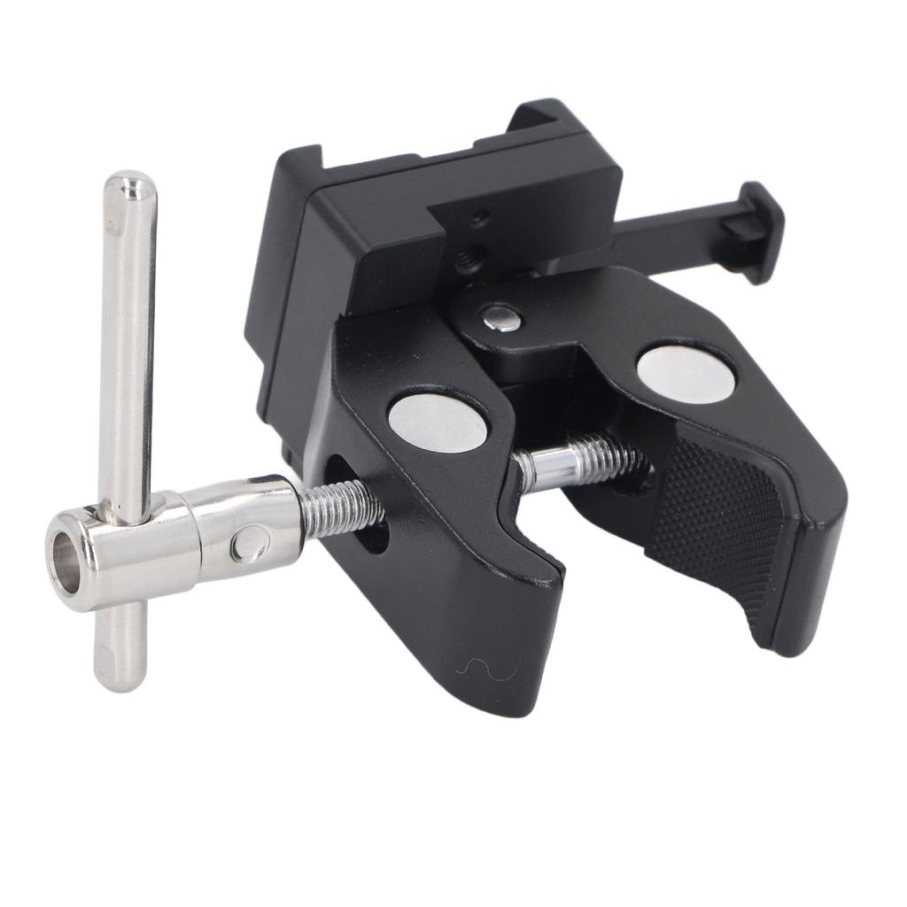 V Mount Battery Adapter with Clamp Strong Grip Portable Adjustable Heavy Duty Aluminum Alloy for Light Stand Tripod