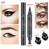 QIC Double -headed Seal Eyeliner, Waterproof Without Fainting Triangular Wing Tail Seal Eyeliner Pen
