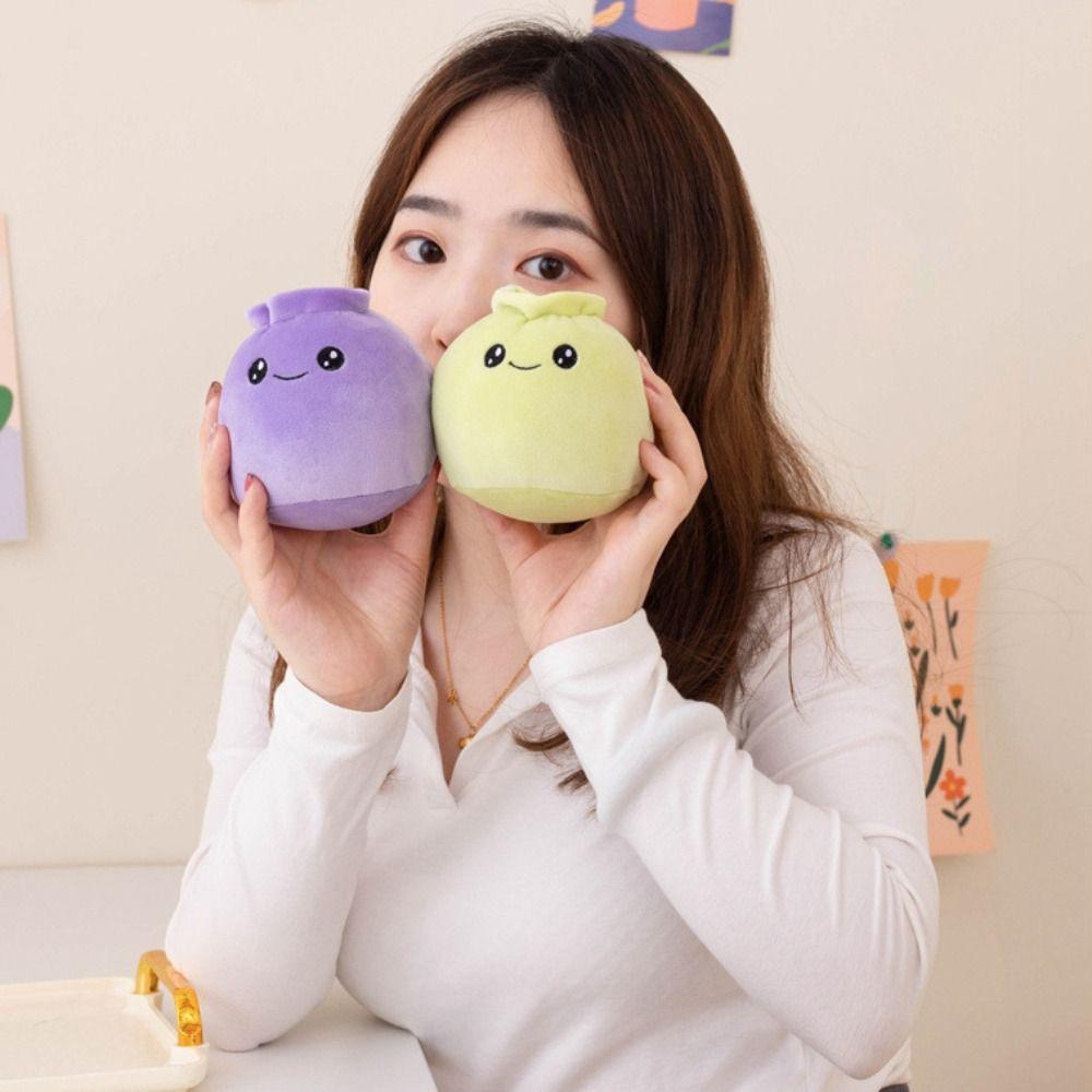 Face Food Rice Bao Plush Key Holder Plush Dumplings Keychain Funny Steamed Stuffed Bun  Bag Pendant