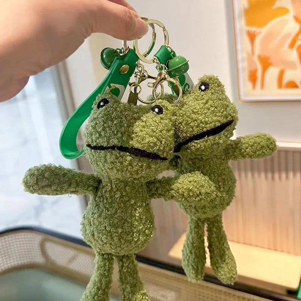 Cute Cartoon Frog Plush Doll Keychain Creative Personality Doll Backpack Car Pendant Gift