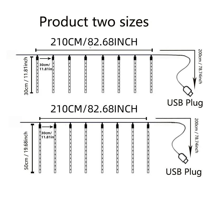 USB Светодиодные гирлянды в виде метеоритного дождя, уличные рождественские украшения для дома, для свадьбы на открытом воздухе, на Новый год, на Рождество