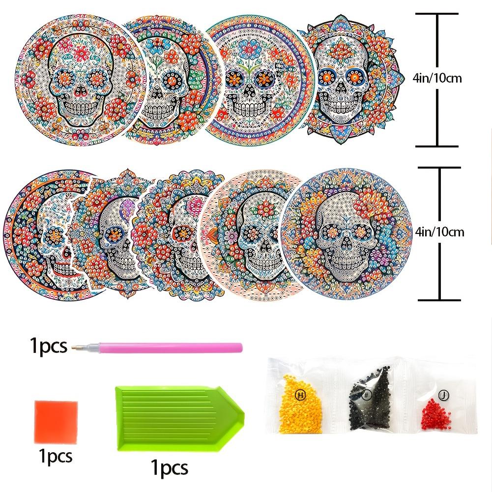 8 Pcs DIY Diamond Painting Coasters Kits DIY Coaster Diamond Art Kits for Beginners Adults Art Craft Supplies