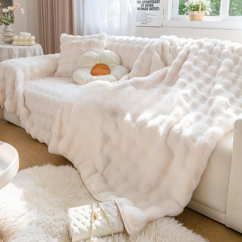 Чехол для дивана, утолщенное теплое нецарапающееся полотенце для дивана, зимний плюшевый чехол для дивана, универсальное одеяло для дивана