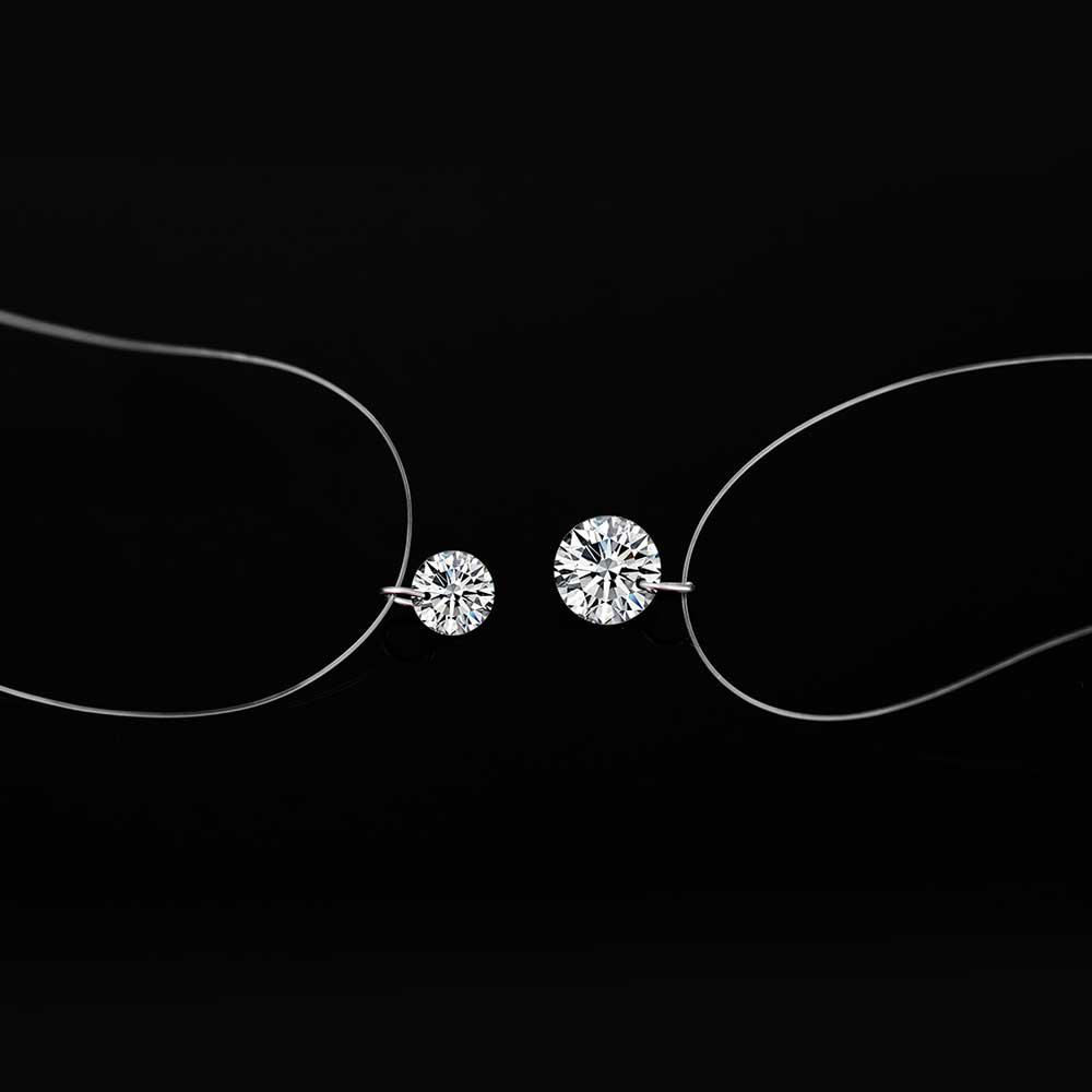 Jewelry Mermaid Tears Transparent Stealth Fishline Clavicle Chain Necklace Female Zircon Pendant